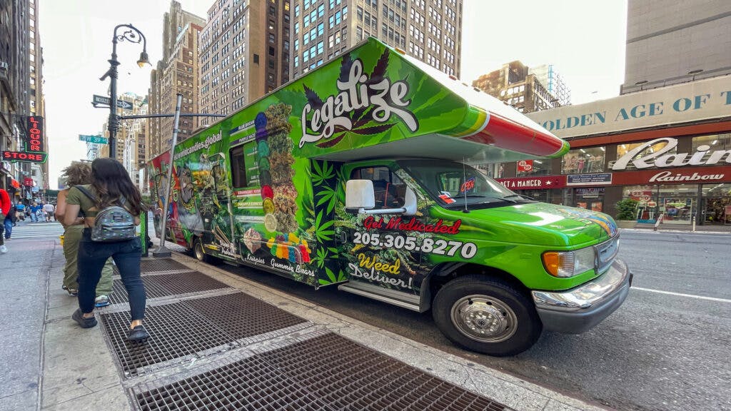 Truck selling marijuana products operates in Manhattan.